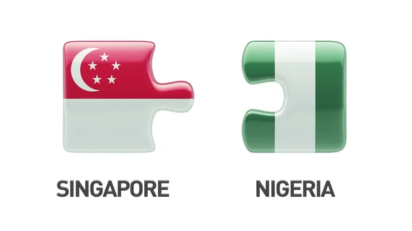 Singapur Nijerya bulmaca kavramı — Stok fotoğraf