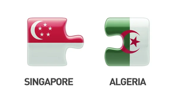 新加坡阿尔及利亚拼图概念 — 图库照片