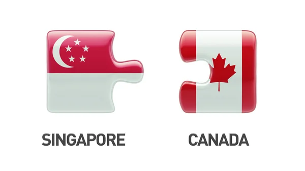 Singapore Canada  Puzzle Concept — Stock Photo, Image