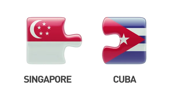 Singapur Cuba Puzzle Concepto — Foto de Stock