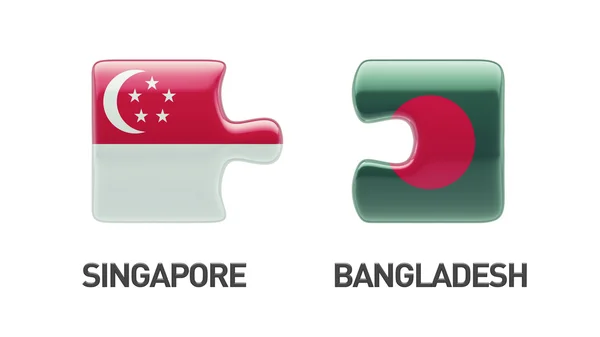 Singapore Bangladesh puzzel Concept — Stockfoto