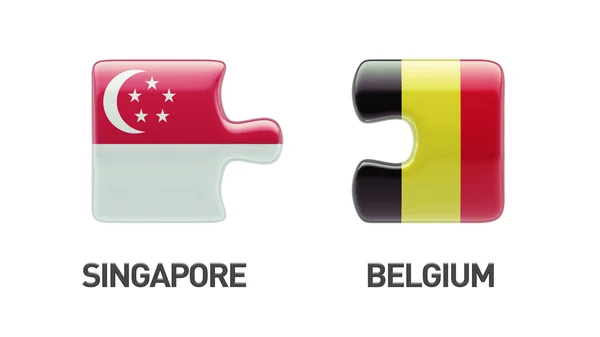 Singapur Belgia logiczne pojęcia — Zdjęcie stockowe