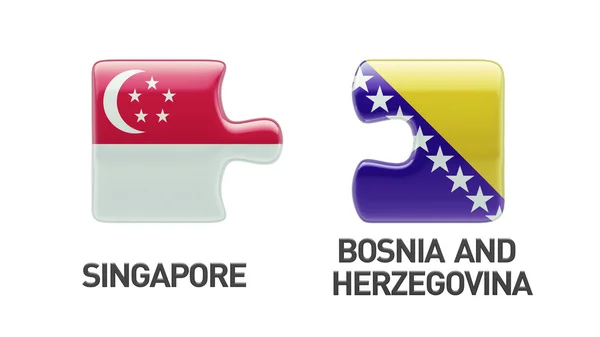 Singapore Bosnien och Hercegovina pussel koncept — Stockfoto