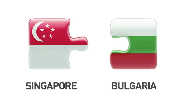 Singapour Bulgarie Puzzle Concept — Photo