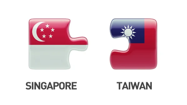 Singapour Taiwan Puzzle Concept — Photo