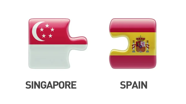 Singapore Spanje puzzel Concept — Stockfoto