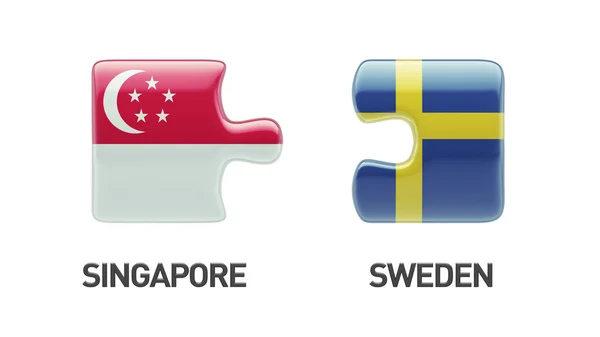 Singapore Svezia Puzzle Concept — Foto Stock