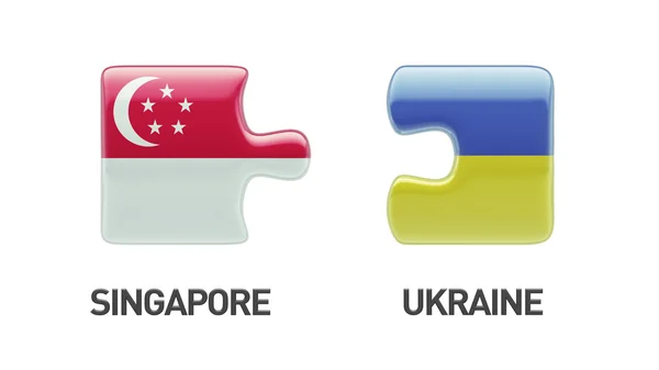 Singapore Ucraina Puzzle Concept — Foto Stock