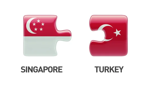 Singapore Turkey  Puzzle Concept — Stock Photo, Image