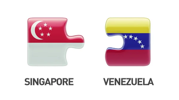 Singapore Venezuela Concetto Puzzle — Foto Stock