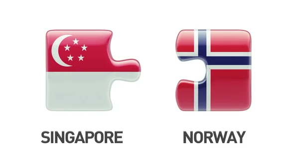 Singapore norwegen puzzle-konzept — Stockfoto