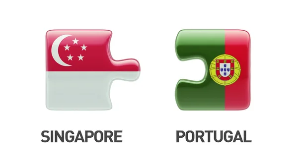 Singapur Portugalia logiczne pojęcia — Zdjęcie stockowe
