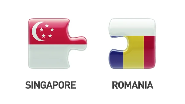 Singapur Rumania Puzzle Concepto — Foto de Stock