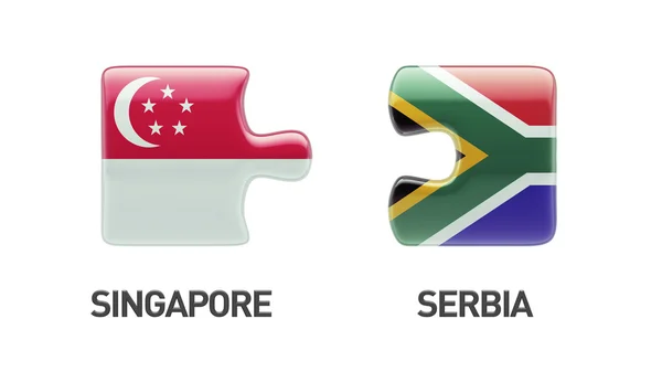 Singapura África do Sul Puzzle Concept — Fotografia de Stock