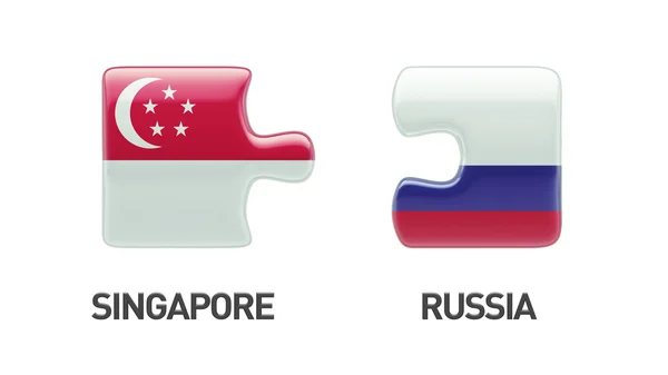 Singapur Rusia Puzzle Concepto — Foto de Stock