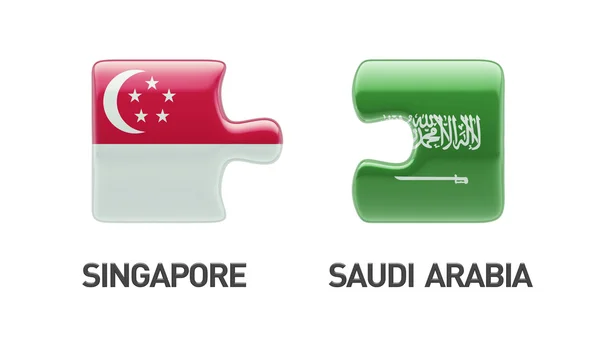 Σιγκαπούρη παζλ Σαουδική Αραβία έννοια — Φωτογραφία Αρχείου