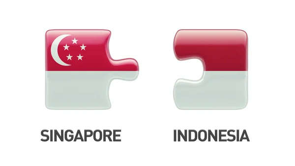 Indonesien Singapore Puzzle-Konzept — Stockfoto