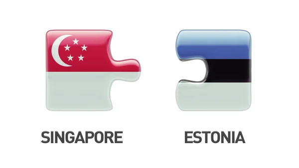 Estonia Singapore  Puzzle Concept — Stock Photo, Image