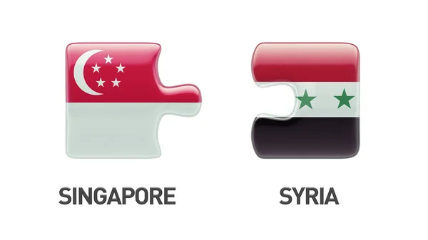 Siria Singapur Puzzle Concepto — Foto de Stock