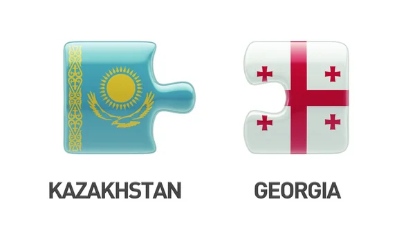Kazakhstan Georgia  Puzzle Concept — Stock Photo, Image