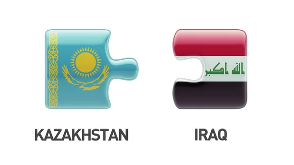 Kazachstán Irák logická koncepce — Stock fotografie