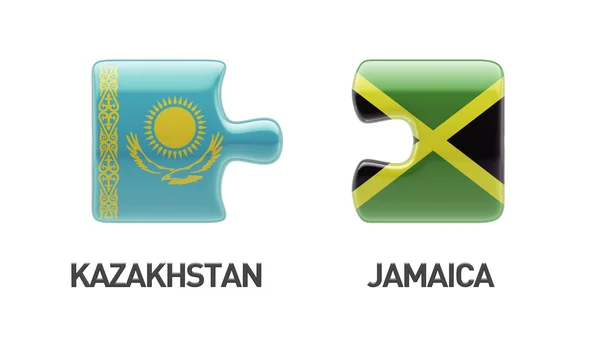 Kazakhstan Jamaica  Puzzle Concept — Stock Photo, Image