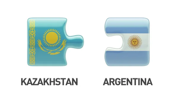 Kazakistan Argentina Puzzle Concept — Foto Stock