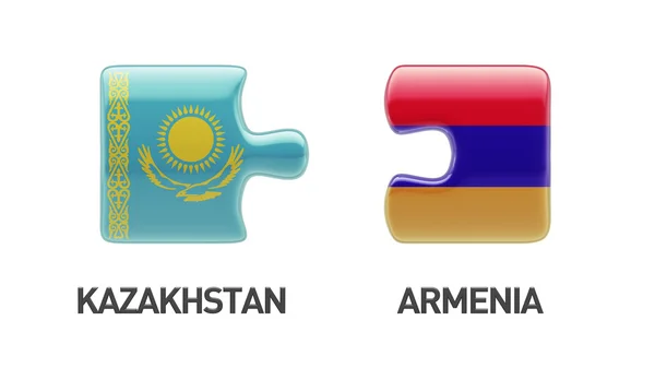 Kazakstan Armenien pussel koncept — Stockfoto