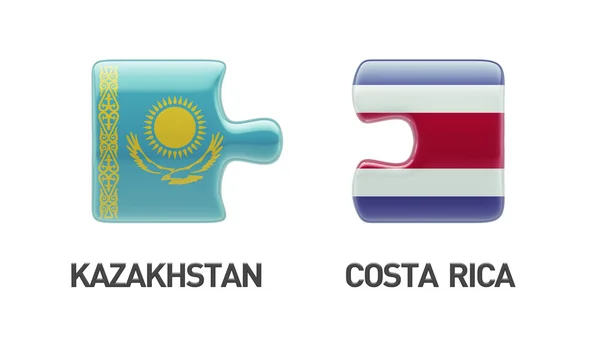 Kazachstan Costa Rica puzzel Concept — Stockfoto