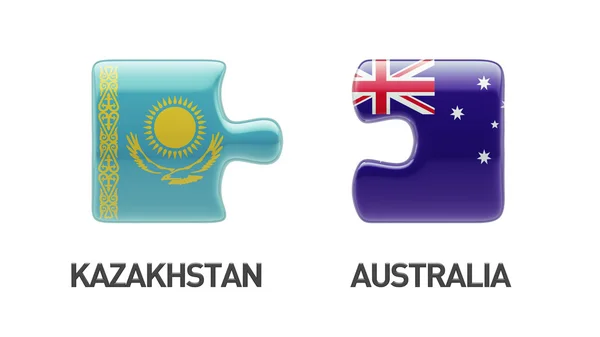 Kazakhstan Australia  Puzzle Concept — Stock Photo, Image