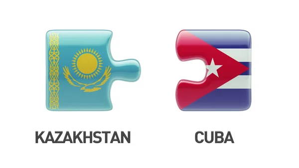 Kazachstan Cuba puzzel Concept — Stockfoto