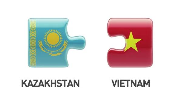 Kasachstan Vietnam Puzzle-Konzept — Stockfoto