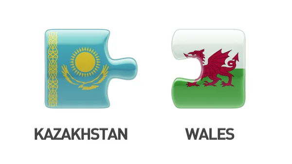 Cazaquistão Wales Puzzle Concept — Fotografia de Stock