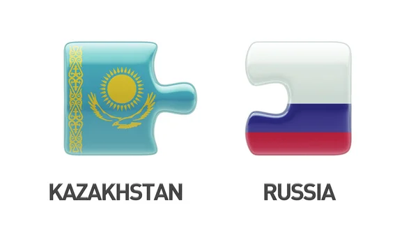 Kazachstan Rusland puzzel Concept — Stockfoto