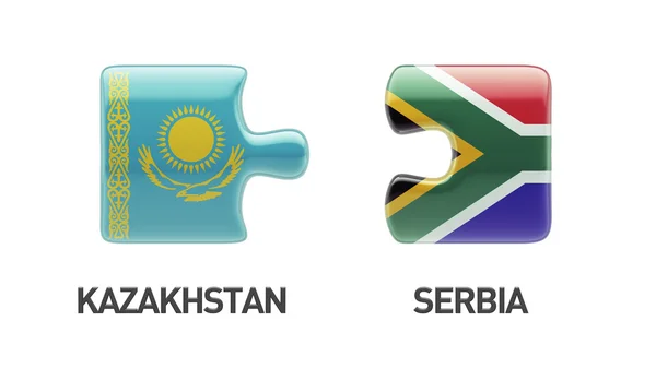 Kazakhstan South Africa  Puzzle Concept — Stock Photo, Image