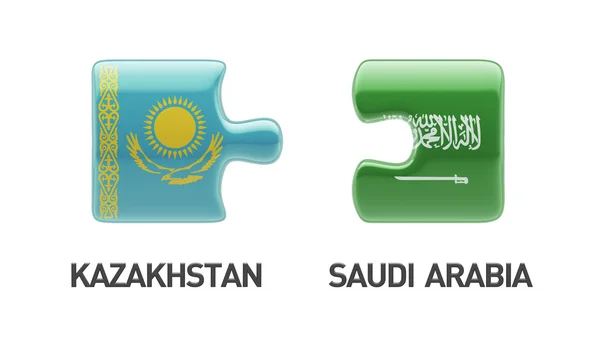 Kazakistan Suudi Arabistan bulmaca kavramı — Stok fotoğraf