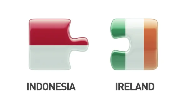 Indonesia Ireland  Puzzle Concept — Stock Photo, Image