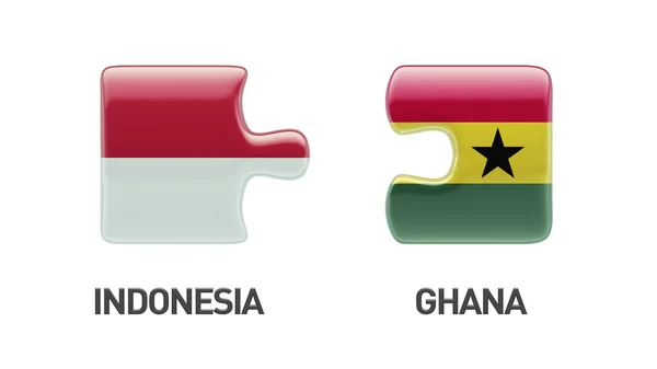 Indonesia Ghana  Puzzle Concept — Stock Photo, Image