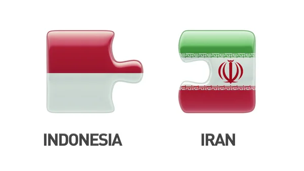 Indonésie Iran Puzzle Concept — Photo