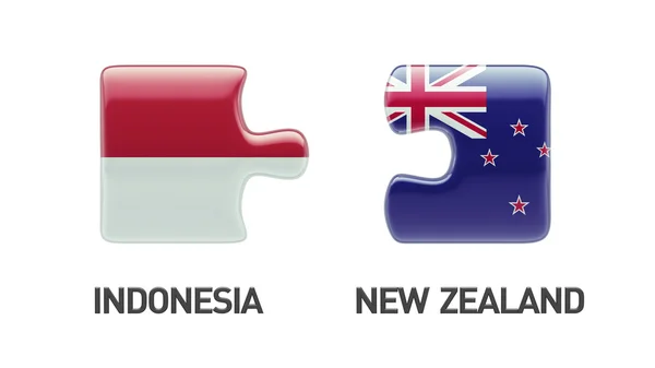 Indonésia Nova Zelândia Puzzle Concept — Fotografia de Stock