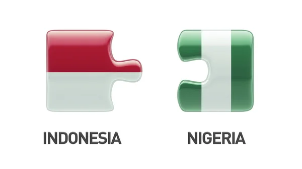 Concetto di Puzzle di Indonesia Nigeria — Foto Stock