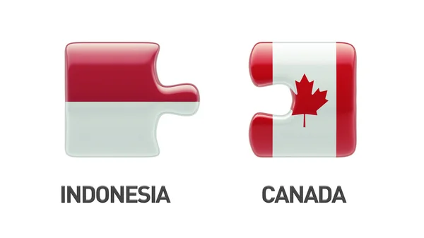 Indonesia Canada  Puzzle Concept — Stock Photo, Image