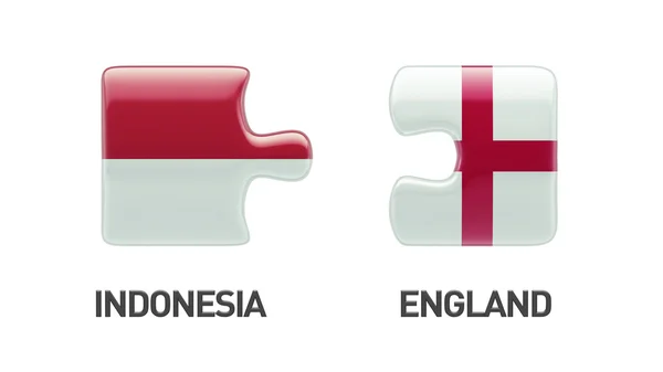 Indonesia England  Puzzle Concept — Stock Photo, Image