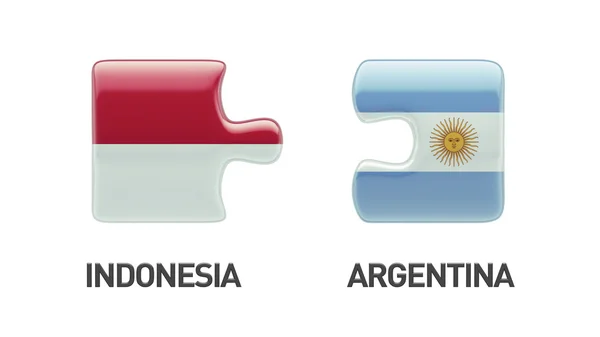 Concetto di Puzzle di Indonesia Argentina — Foto Stock