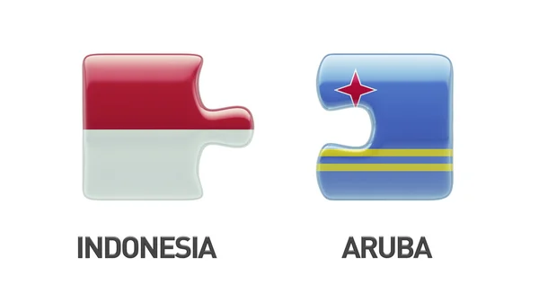 Indonesia Aruba Puzzle Concept — Stock Photo, Image