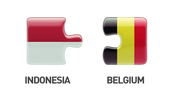 Indonésie Belgie logická koncepce — Stock fotografie