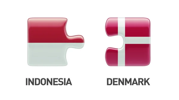 Indonesië Denemarken puzzel Concept — Stockfoto