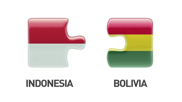 Indonezja Boliwia logiczne pojęcia — Zdjęcie stockowe