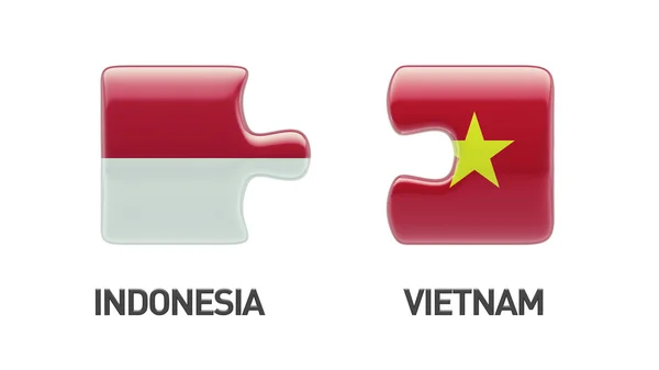 Indonesia Vietnam  Puzzle Concept — Stock Photo, Image