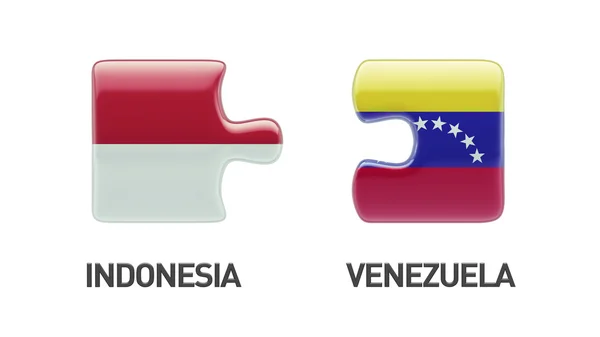 Indonesien Venezuela Puzzle-Konzept — Stockfoto